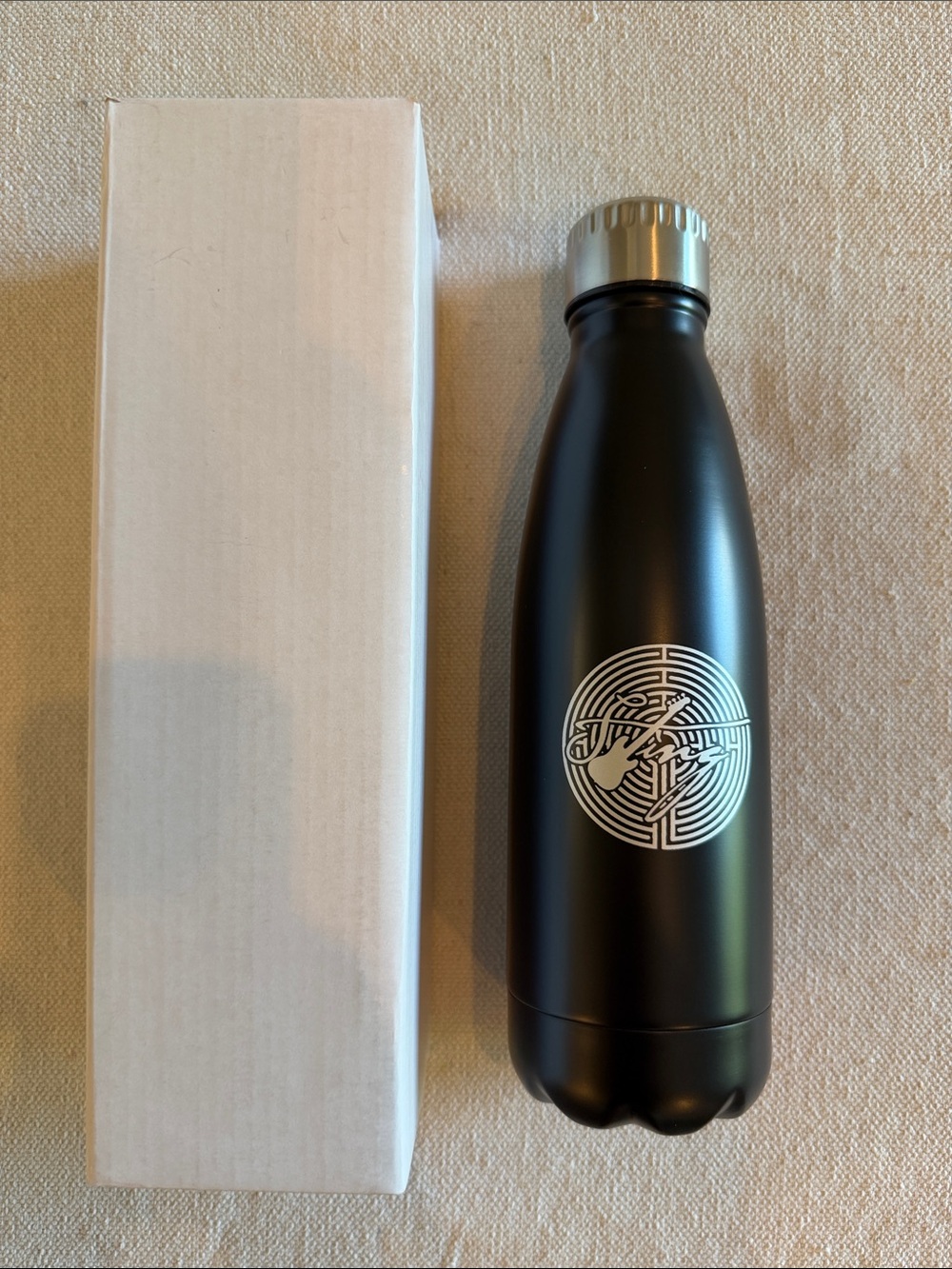 Sting Official Fan Club Black Stainless Steel Insulated Water Bottle NEW